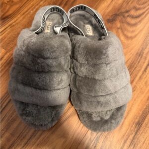 UGG Charcoal Plush Slippers